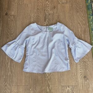 Skies Are Blue Striped Bell Sleeve Blouse